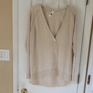 GAP Light Beige V-Neck Button Cardigan